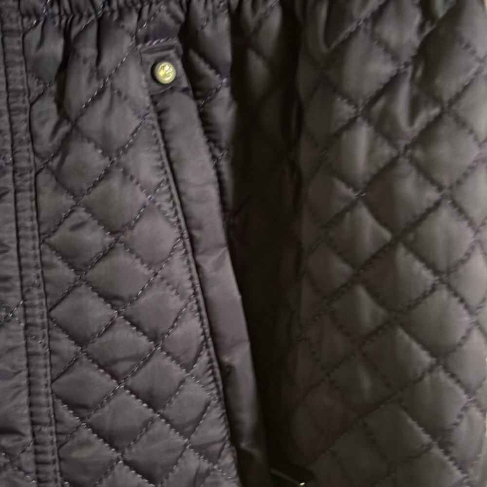 LAUNDRY BY SHELLI SEGAL Jacket Purple Quilted Long Sleeve Zip Front. Coat - Picture 5 of 9